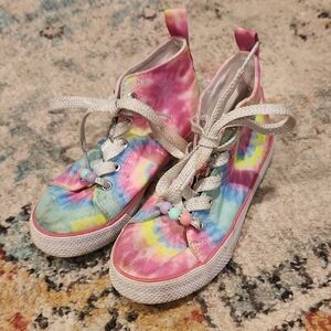 Children's Place Girls Tie Dye Sz 1 Shoes High Top